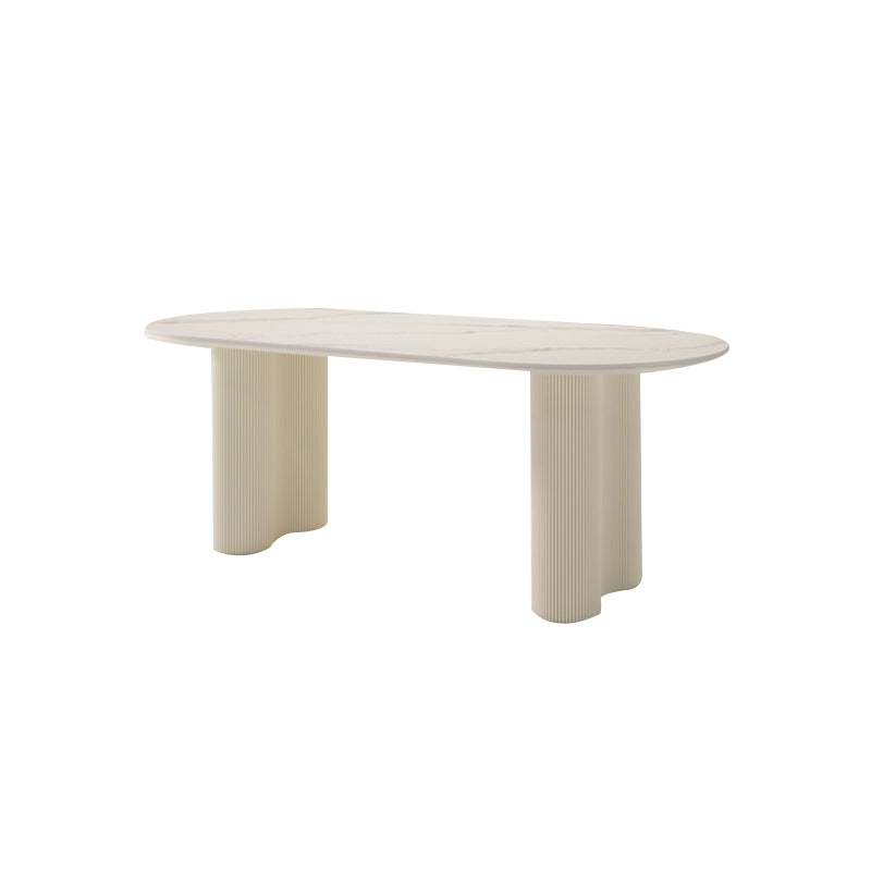 Oval Double Pedestal Dining Table Contemporary Kitchen Dinner Table