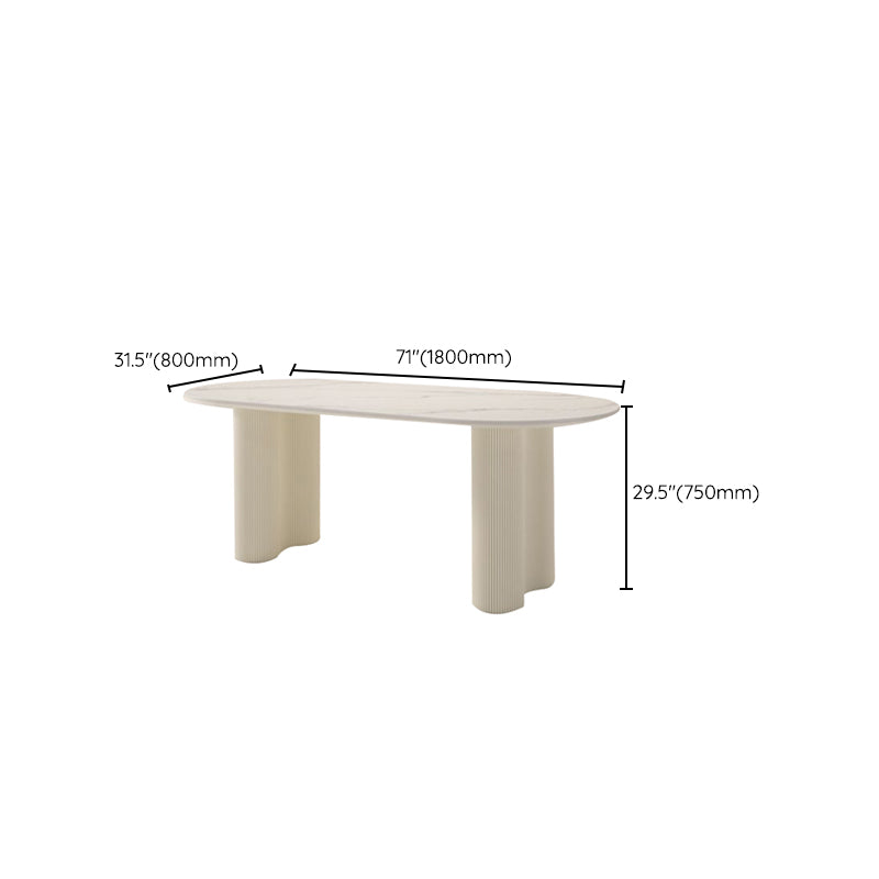 Oval Double Pedestal Dining Table Contemporary Kitchen Dinner Table