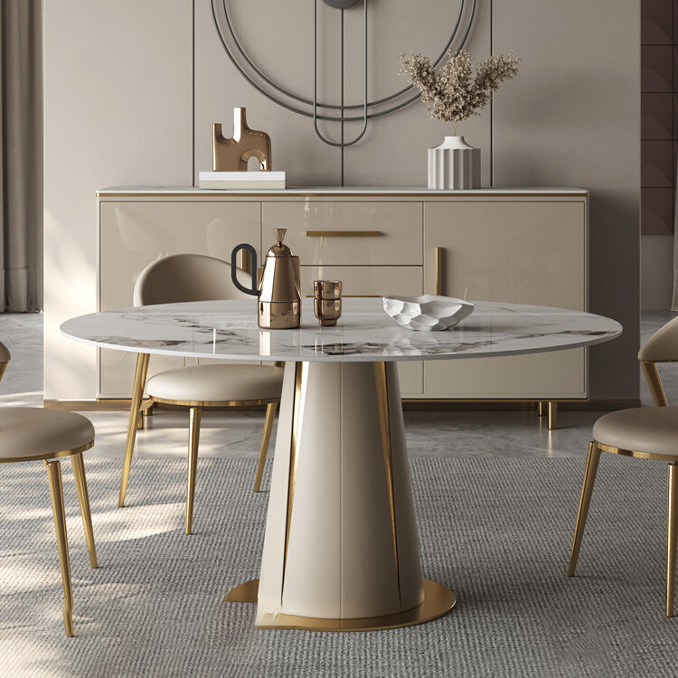 Kitchen Stone Round Dining Table Dining Room Pedestal Dinner Table