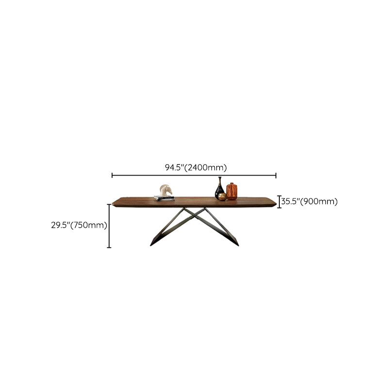 Industrial Dining Table Rectangle Wooden Top Dinner Table for Dining Room