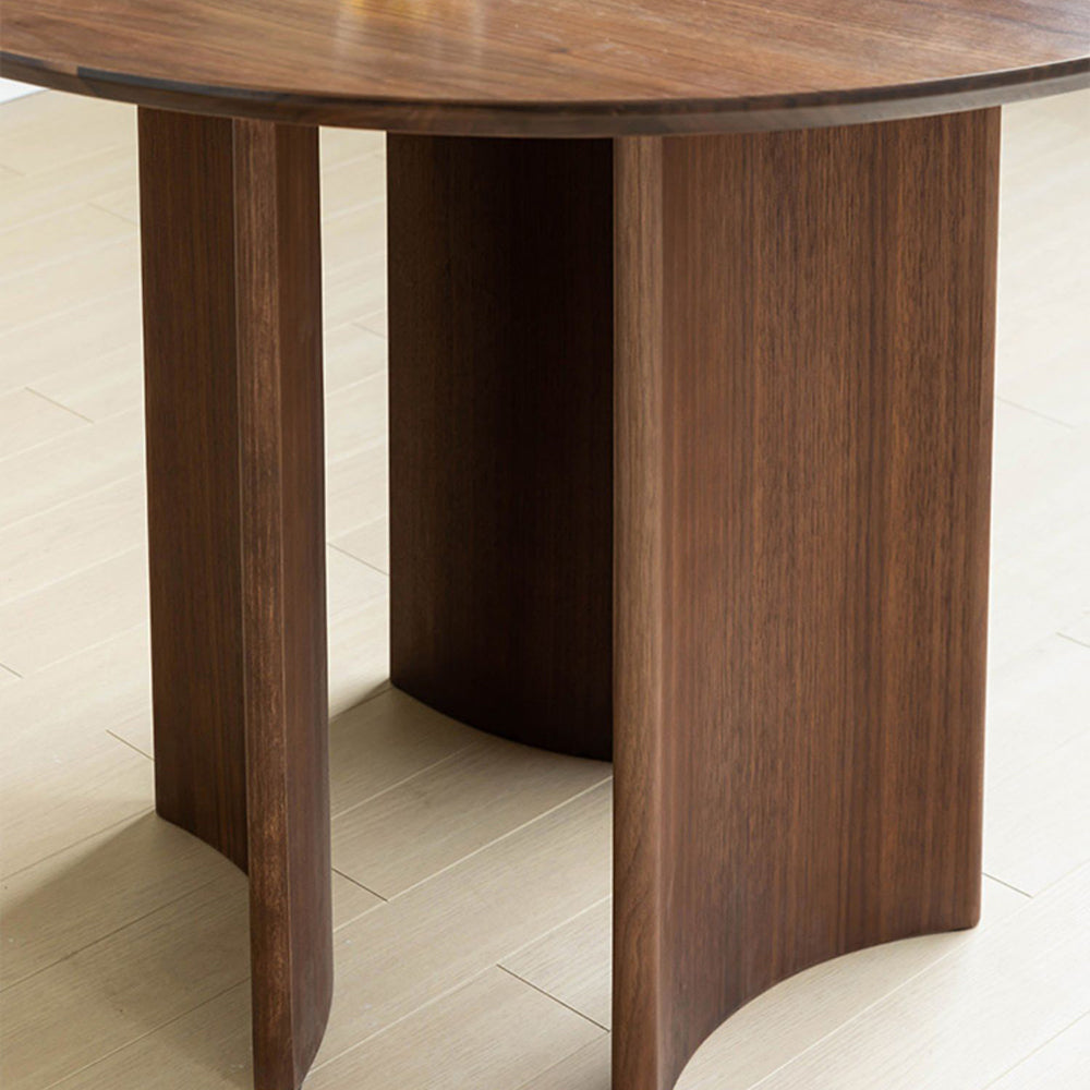 Solid Wood Dining Table Round Modern Dinner Table for Dining Room
