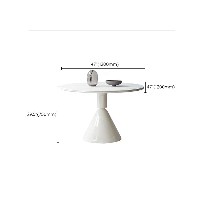 Contemporary Kitchen Dinner Table Stone Round Pedestal Dining Table