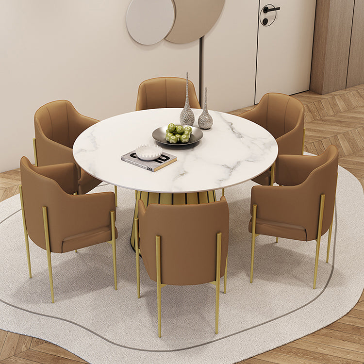 Nordic Round Stone Dining Table 1/7 Pieces Dining Set for Dining Room