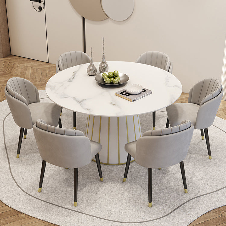 Nordic Round Stone Dining Table 1/7 Pieces Dining Set for Dining Room