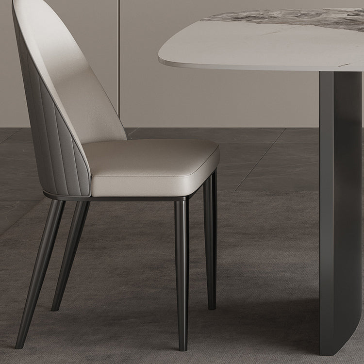 Stone Top Modern Dining Table Set 1/4/5/6 Pcs Dining Set with Padded Chairs