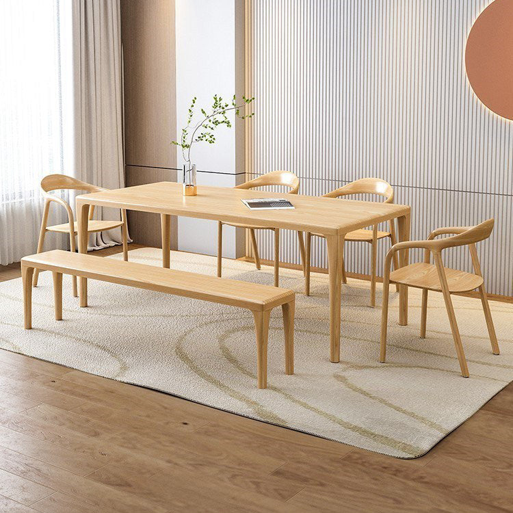 Modern Rectangle Ash Dining Table 1/5/6/7 Pieces Dining Set for Dining Room