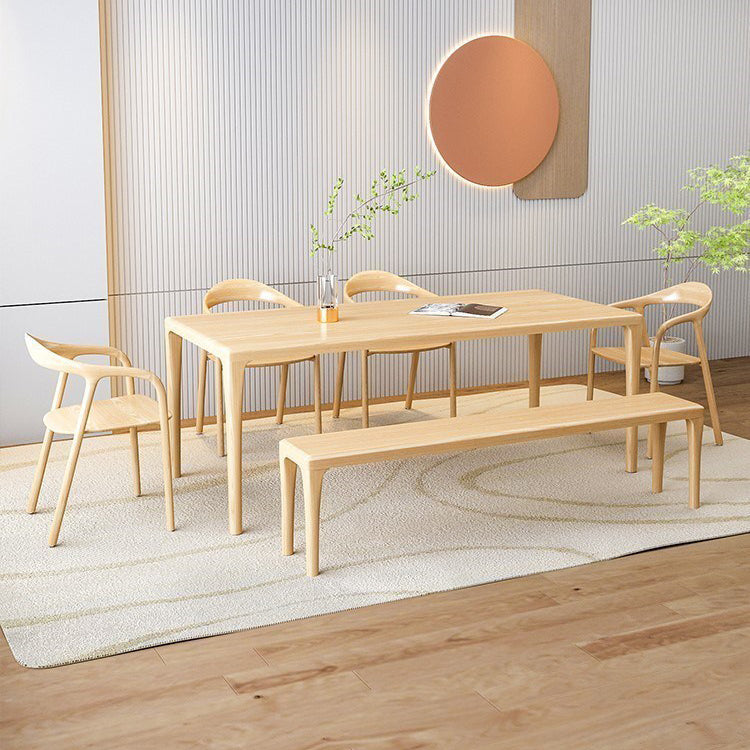 Modern Rectangle Ash Dining Table 1/5/6/7 Pieces Dining Set for Dining Room