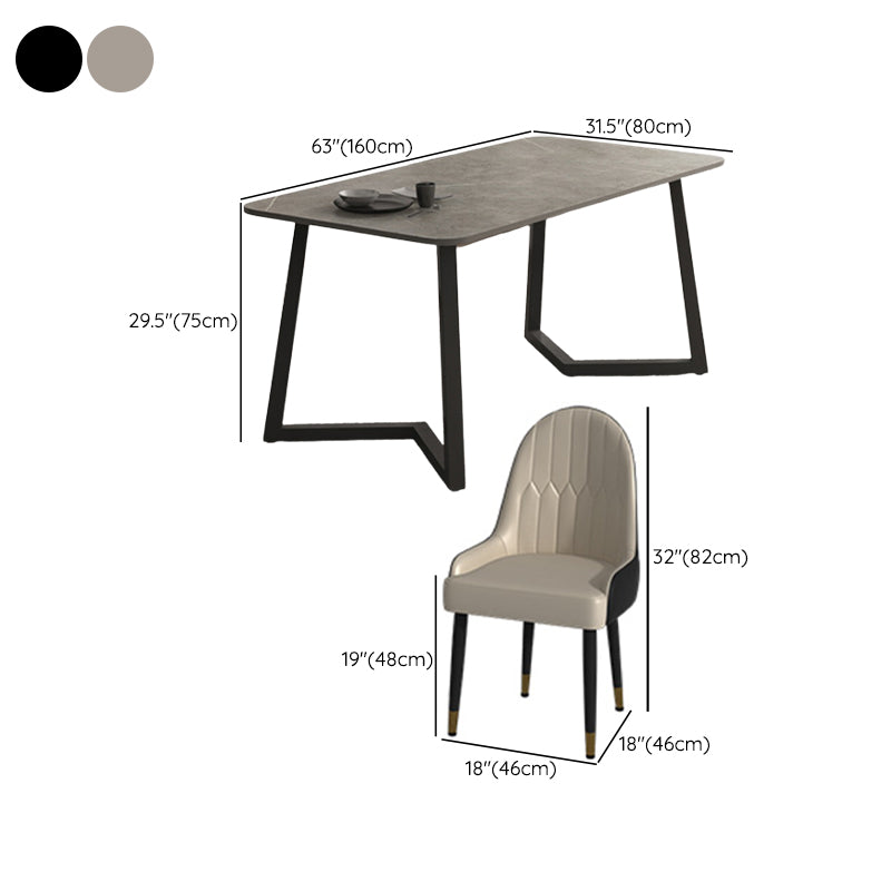 Modern Stone Rectangle Dining Table 1/2/5/7 Pieces Dining Set for Dining Room
