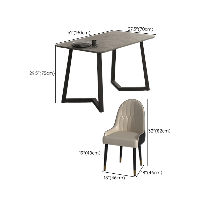 Modern Stone Rectangle Dining Table 1/2/5/7 Pieces Dining Set for Dining Room