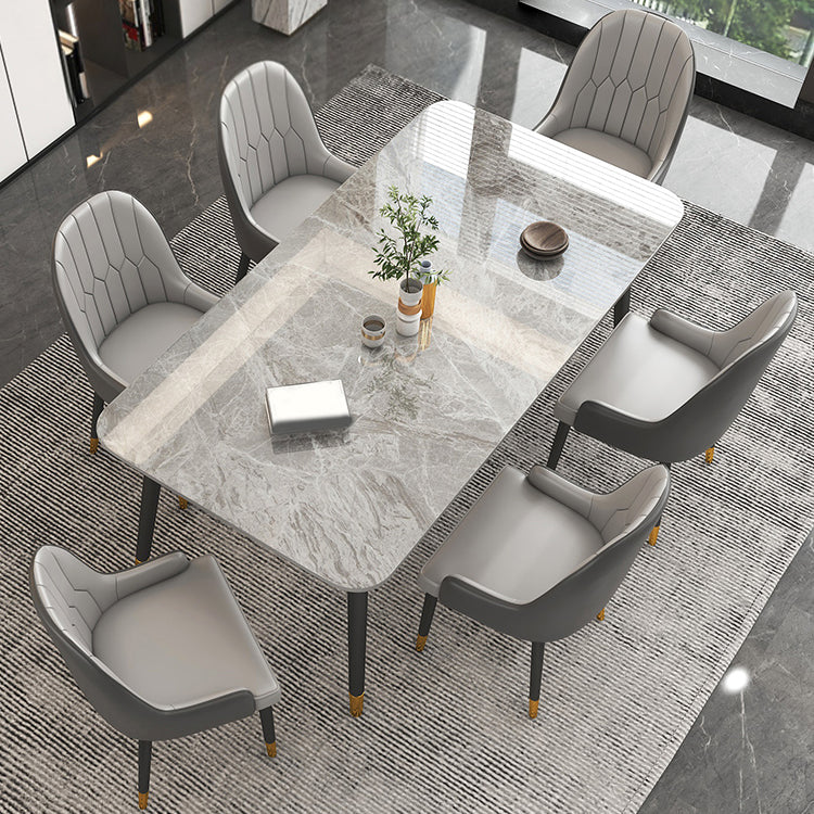 Modern Stone Rectangle Dining Table 1/5/7 Pieces Dining Set for Dining Room