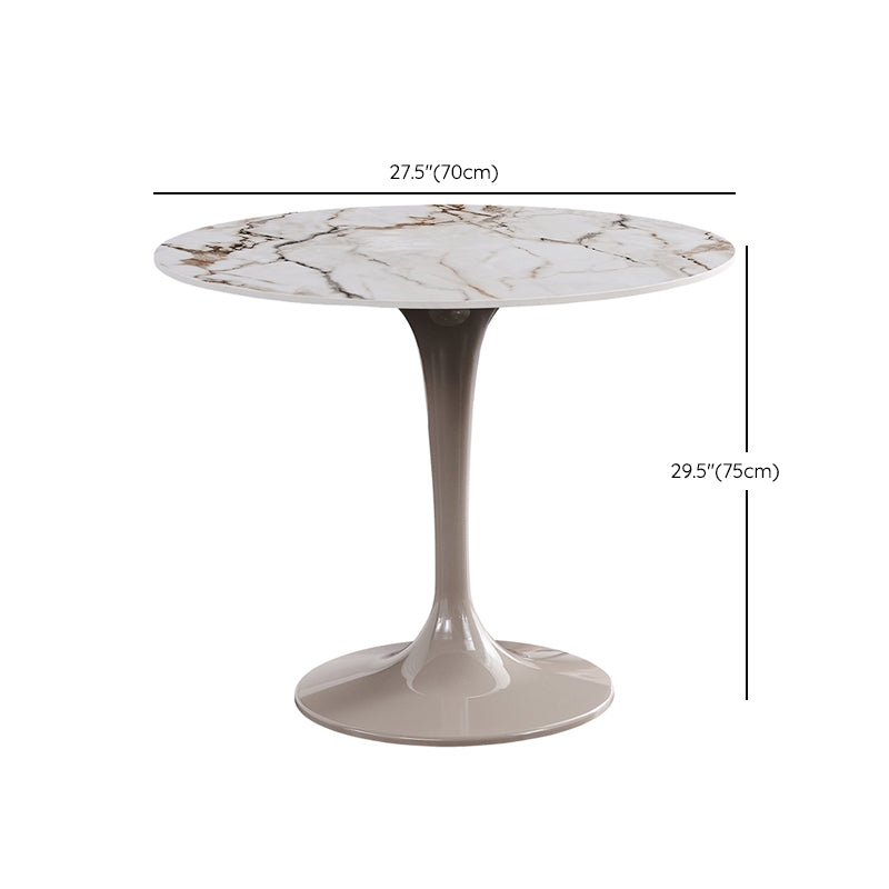 Round Dining Set with Solid Back Chairs 1/2/3 Pcs Stone Top Dinette Set for Kitchen