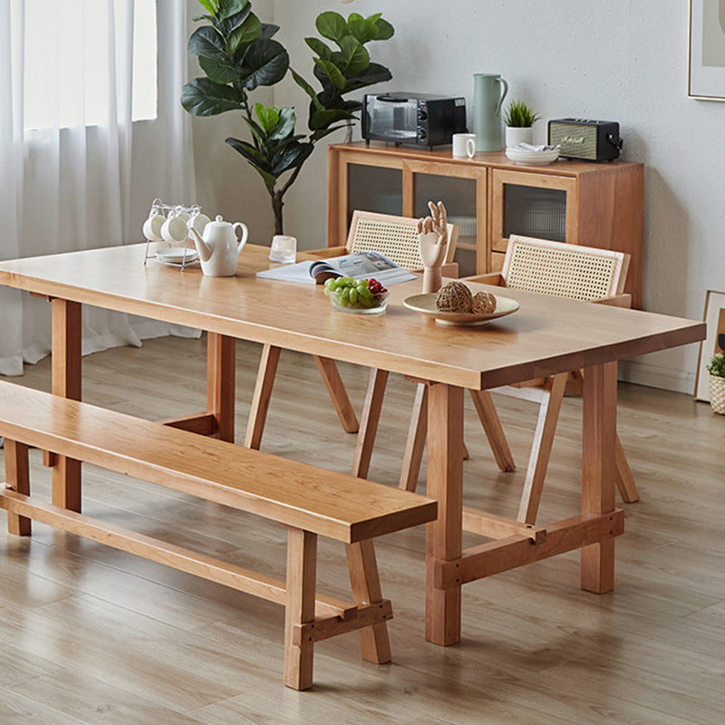 Solid Wood Furniture 1/4 Pieces Standard Height Dining Room Table Set