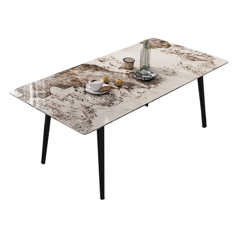 Modern Dinette Set with Solid Back Chairs 1/4/5/6/7 Pcs Stone Top Dining Table Set