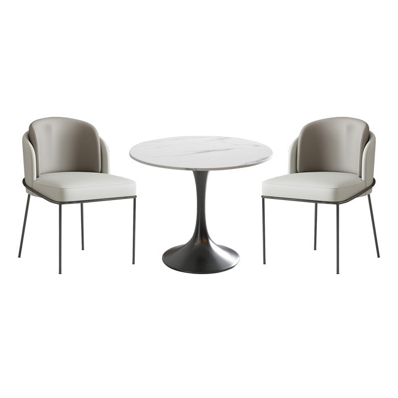Modern Round Stone Dining Table 1/3/4/5 Pieces Dining Set for Dining Room