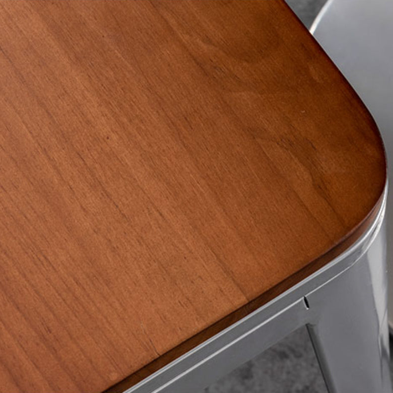 Slat Back Kitchen Dining Chairs Silver Arm Chairs with Metal Base