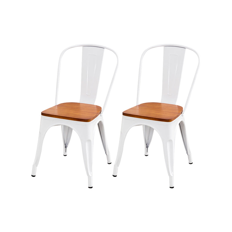Slat Back Arm Chairs Contemporary Dining Chairs with Metal Base