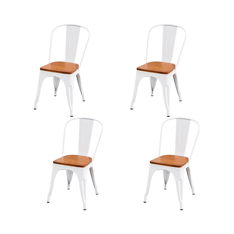 Slat Back Arm Chairs Contemporary Dining Chairs with Metal Base