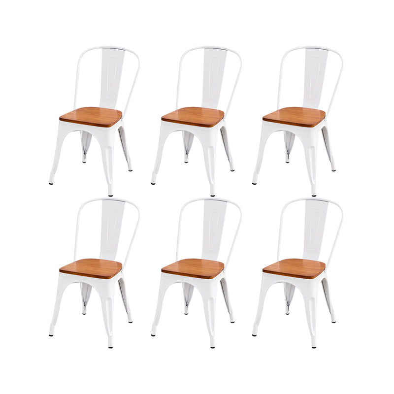 Slat Back Arm Chairs Contemporary Dining Chairs with Metal Base