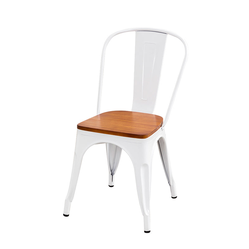 Slat Back Arm Chairs Contemporary Dining Chairs with Metal Base