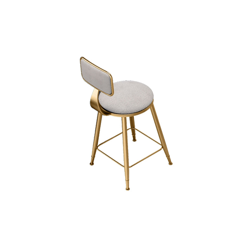Upholstered Dining Chairs Round Armless Chairs with Metal Base