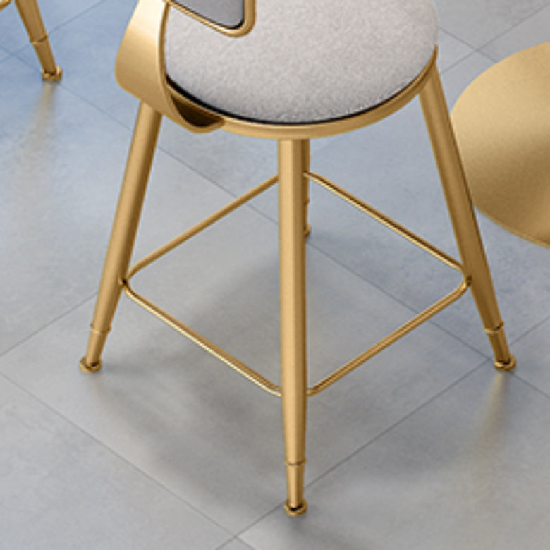 Upholstered Dining Chairs Round Armless Chairs with Metal Base