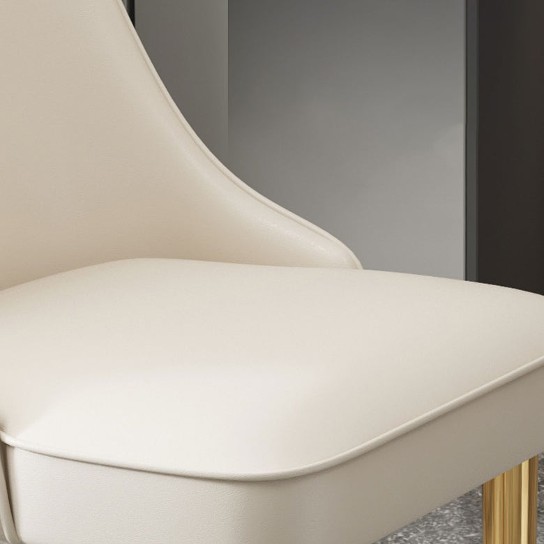 Glam Style Side Chair Leather Parsons Back Dining Chair for Home