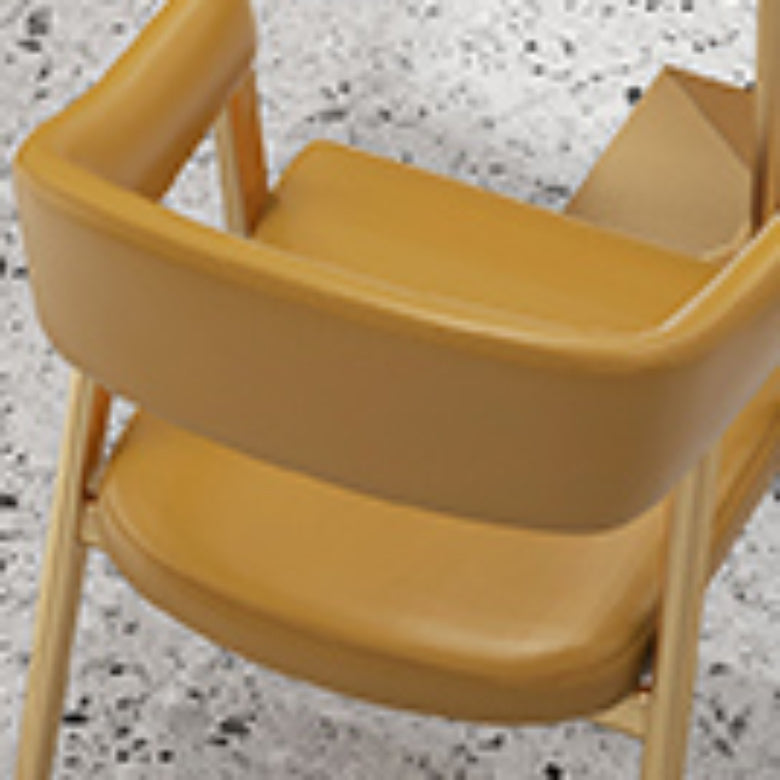 Faux Leather Kitchen Dining Chairs Upholstered Arm Chairs with Metal Base