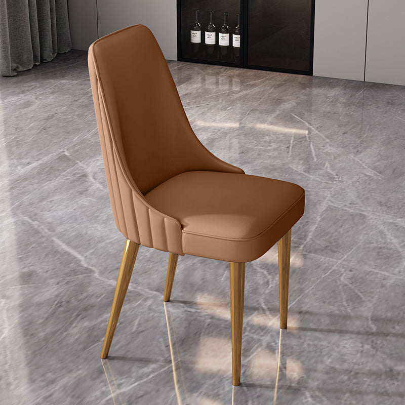 Glam Style Dining Chair Leather Parsons Dining Chair for Home