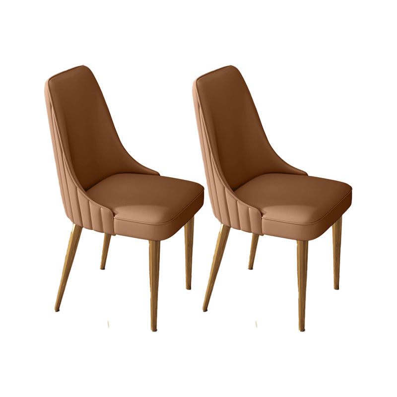Glam Style Dining Chair Leather Parsons Dining Chair for Home