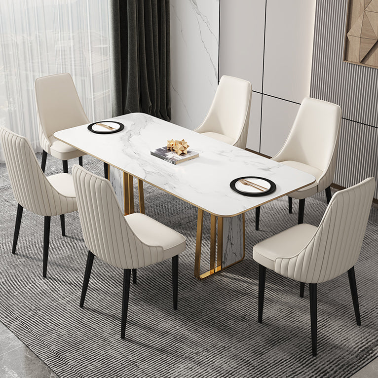 Glam Style Dining Chair Leather Parsons Dining Chair for Home