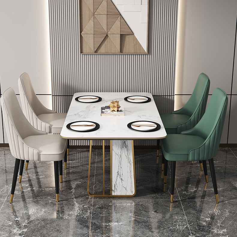 Glam Style Dining Chair Leather Parsons Dining Chair for Home