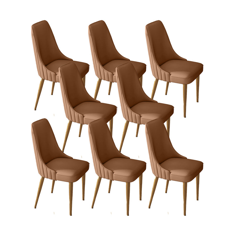 Glam Style Dining Chair Leather Parsons Dining Chair for Home