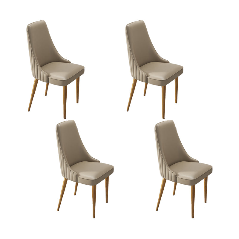 Glam Style Dining Chair Leather Parsons Dining Chair for Home