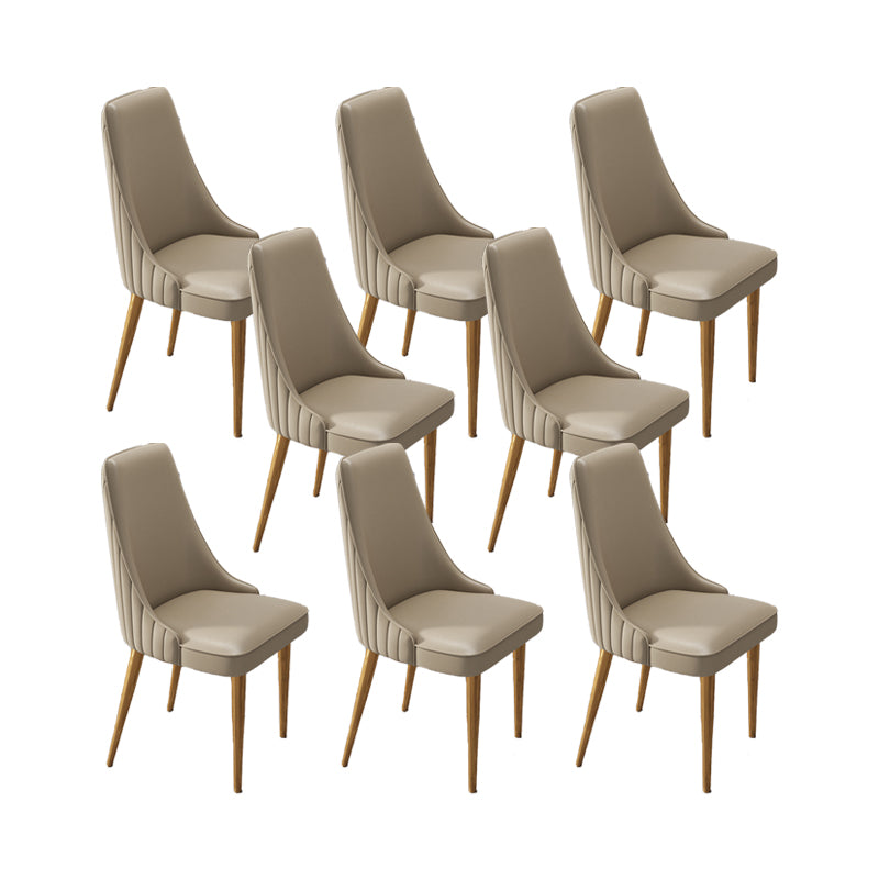 Glam Style Dining Chair Leather Parsons Dining Chair for Home