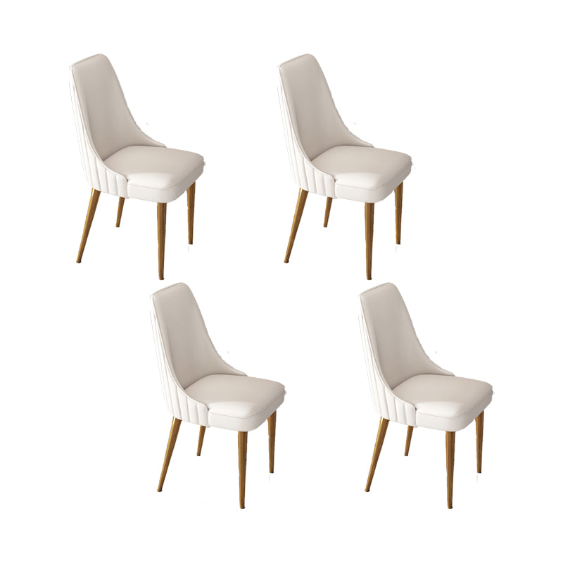 Glam Style Dining Chair Leather Parsons Dining Chair for Home