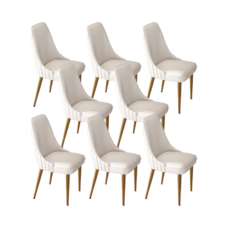 Glam Style Dining Chair Leather Parsons Dining Chair for Home