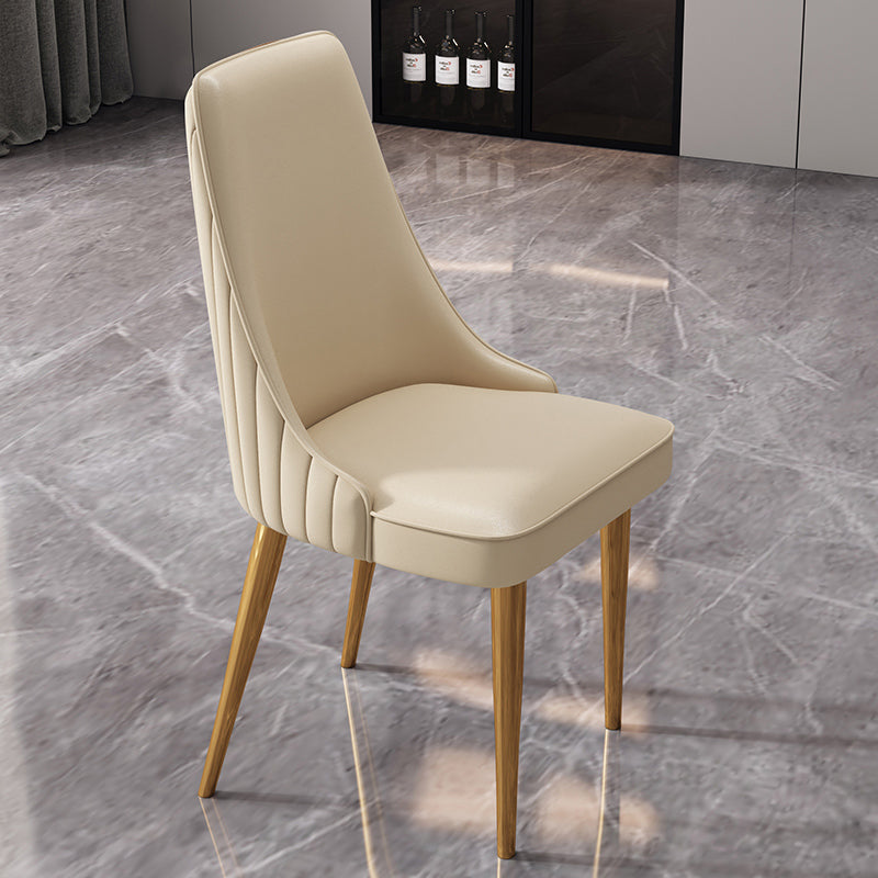 Glam Style Dining Chair Leather Parsons Dining Chair for Home