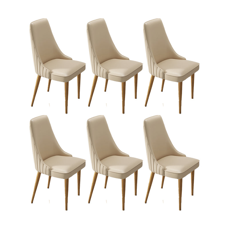 Glam Style Dining Chair Leather Parsons Dining Chair for Home