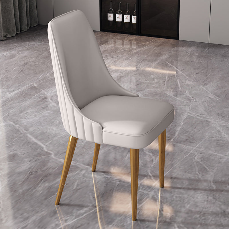 Glam Style Dining Chair Leather Parsons Dining Chair for Home