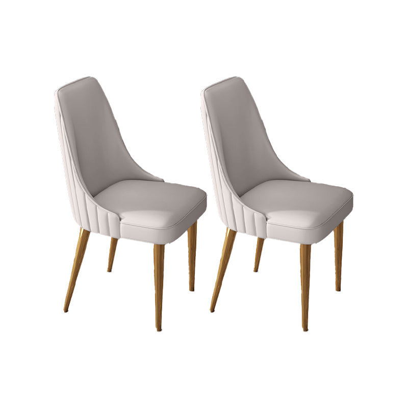 Glam Style Dining Chair Leather Parsons Dining Chair for Home
