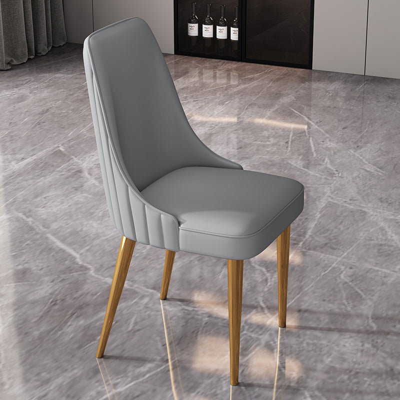 Glam Style Dining Chair Leather Parsons Dining Chair for Home