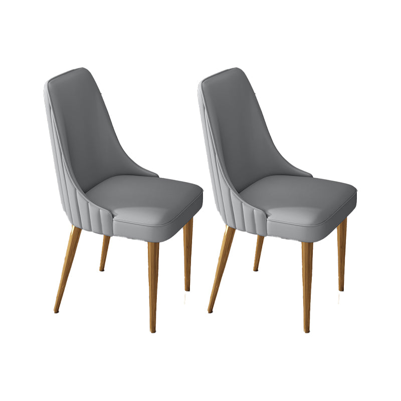 Glam Style Dining Chair Leather Parsons Dining Chair for Home