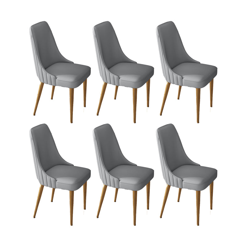 Glam Style Dining Chair Leather Parsons Dining Chair for Home
