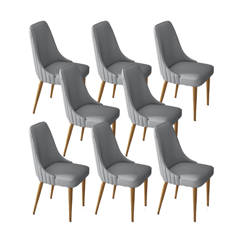 Glam Style Dining Chair Leather Parsons Dining Chair for Home
