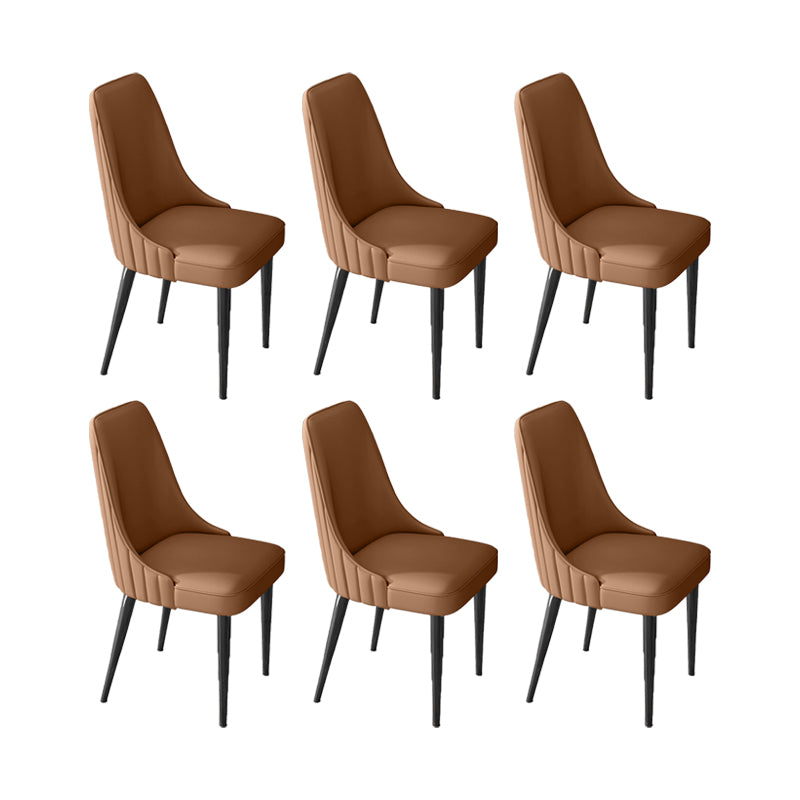 Glam Style Dining Chair Leather Parsons Dining Chair for Home
