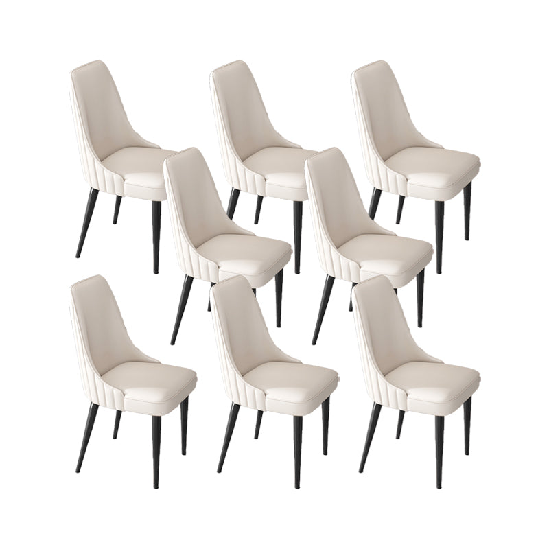 Glam Style Dining Chair Leather Parsons Dining Chair for Home
