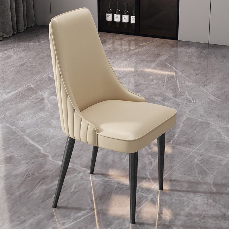 Glam Style Dining Chair Leather Parsons Dining Chair for Home