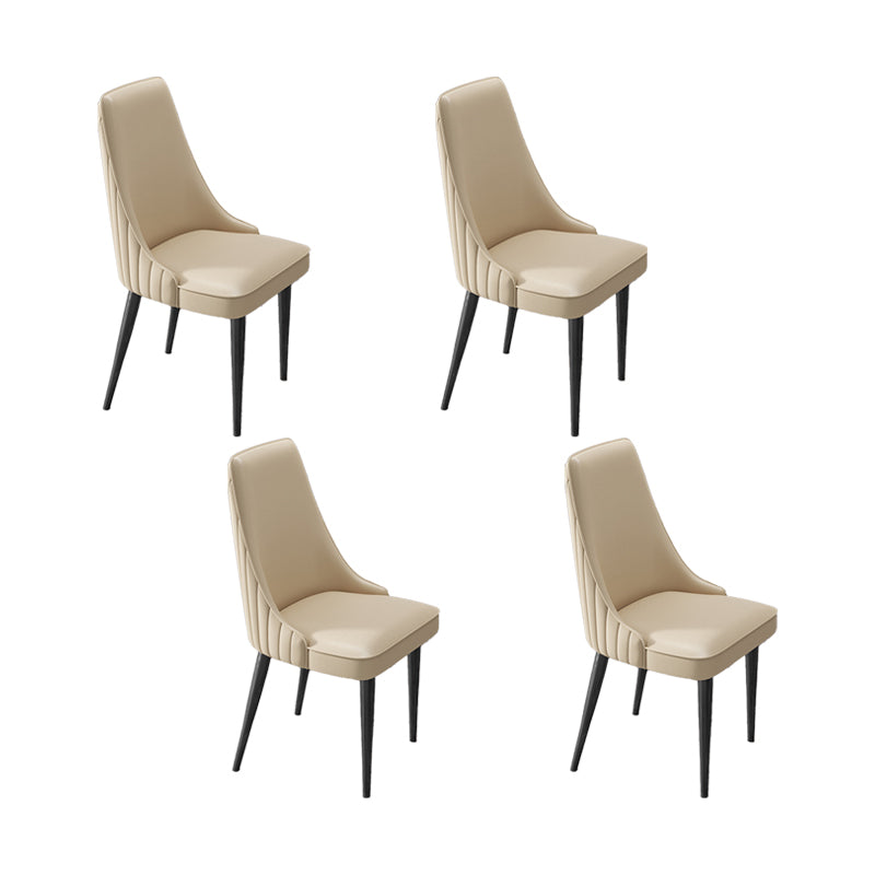 Glam Style Dining Chair Leather Parsons Dining Chair for Home
