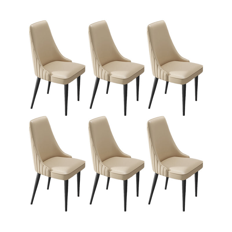 Glam Style Dining Chair Leather Parsons Dining Chair for Home