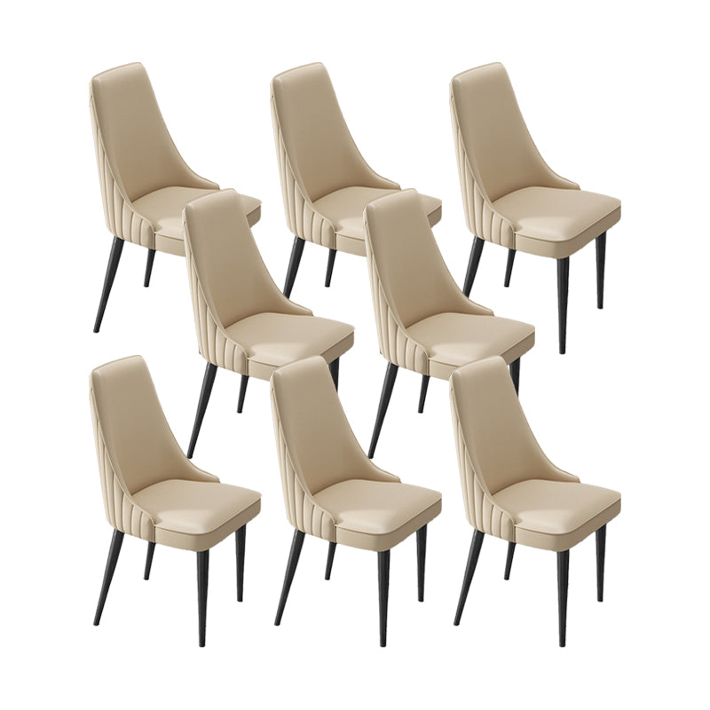 Glam Style Dining Chair Leather Parsons Dining Chair for Home